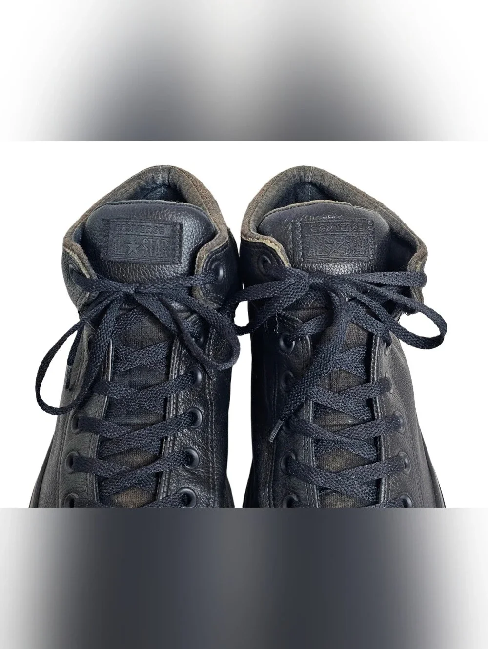 ​Converse CTAS High Street Leather Triple Black 161473C Mid Top Sneakers Men 13